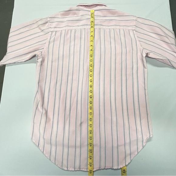 Vintage Levis Mens Button Down Shirt Sz S Short Sleeve Striped Pink 80s Hipster - Picture 6 of 9